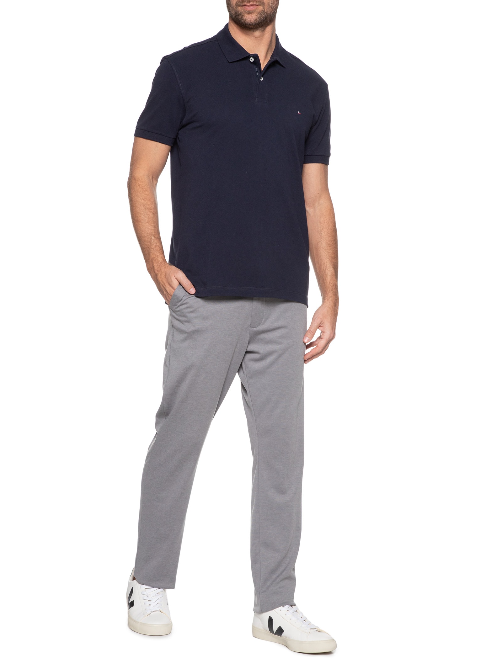 Polo Masculina Vista Detalhe Interno Azul Aramis