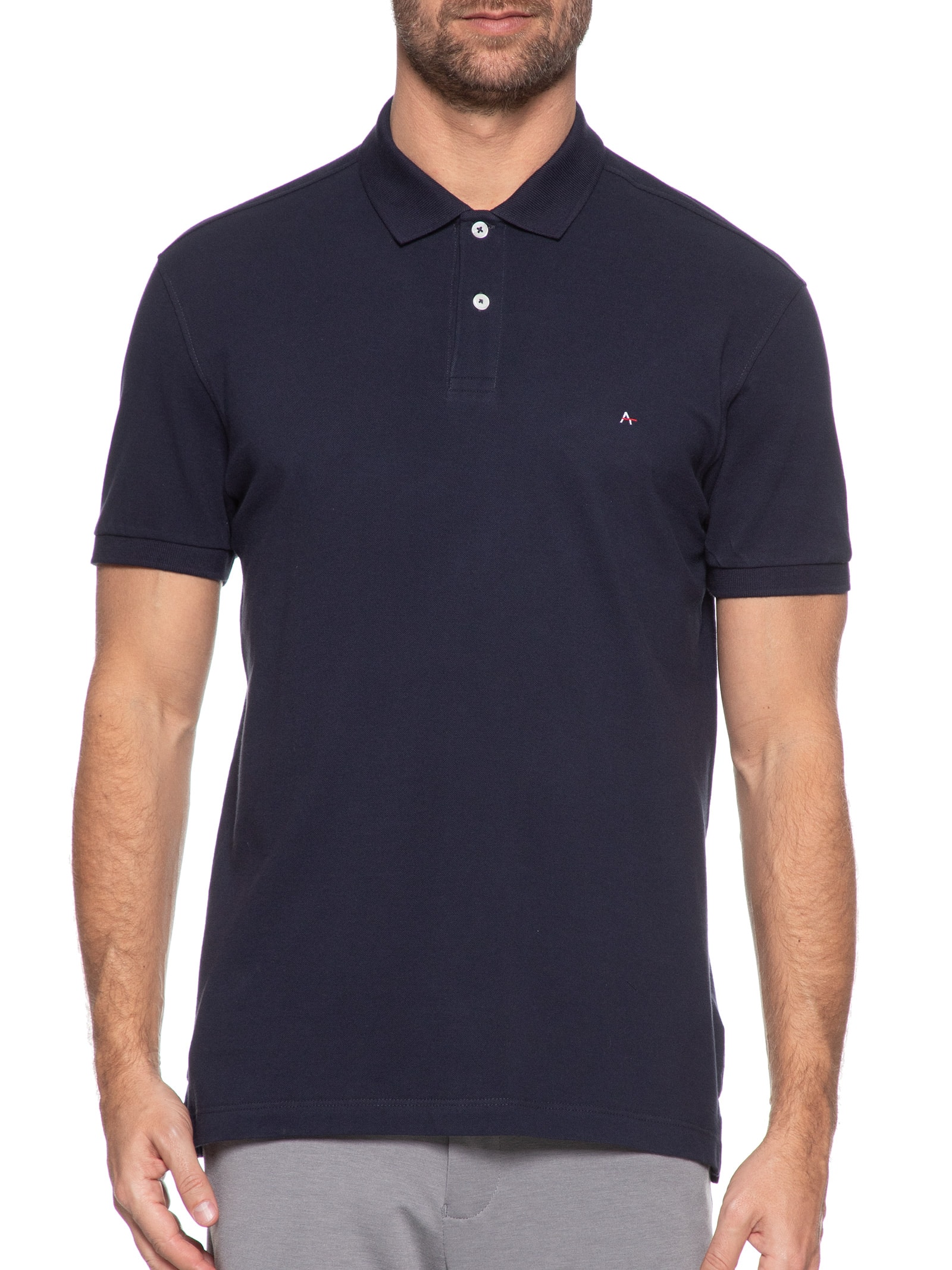 Polo Masculina Vista Detalhe Interno Azul Aramis