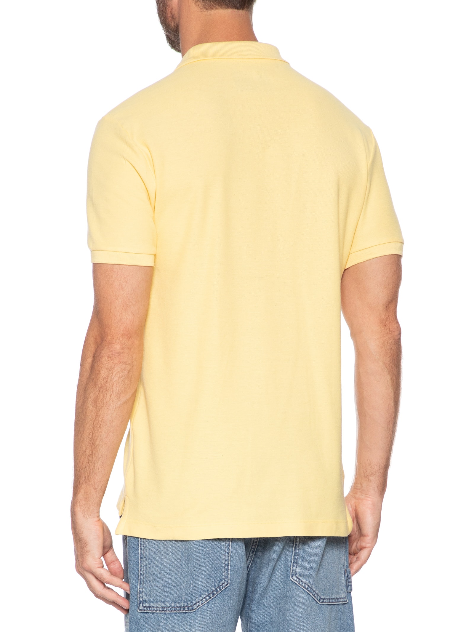 Polo Masculino Básica Em Piquet Amarelo Sergio K