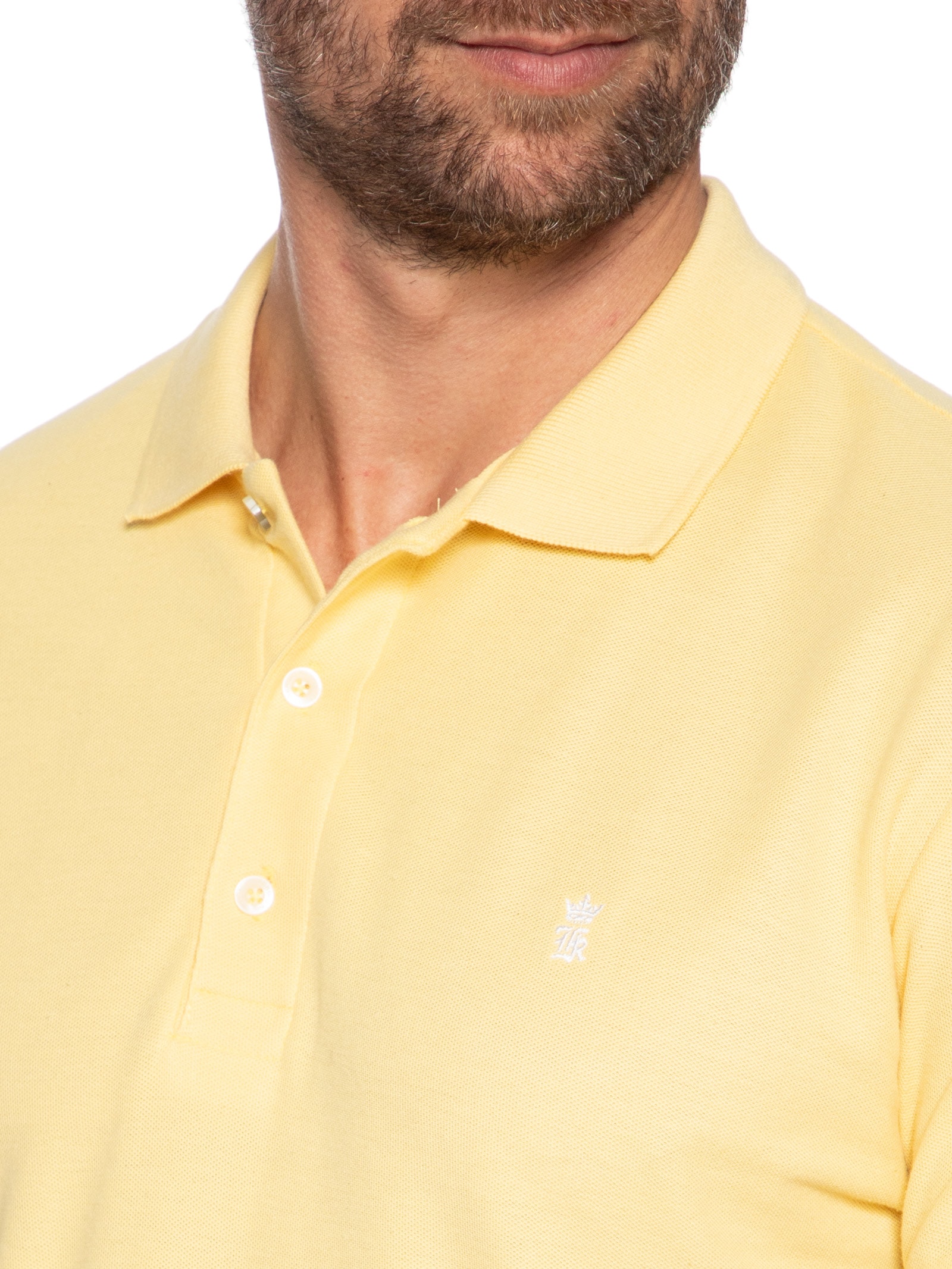 Polo Masculino Básica Em Piquet Amarelo Sergio K