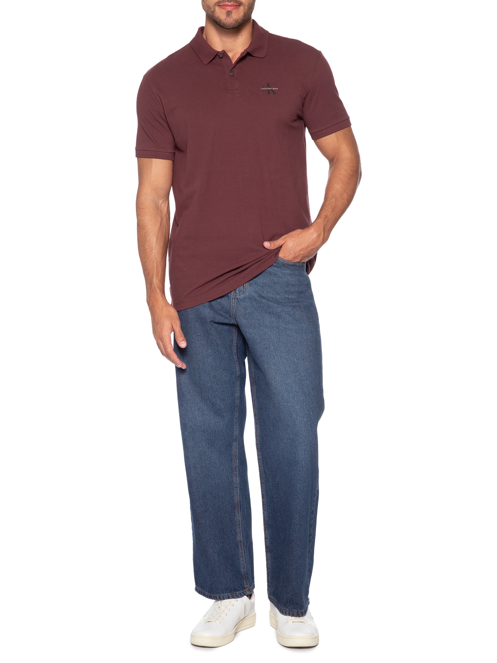 Polo Masculino Logo Re Issue Peit – Vermelho Calvin Klein Jeans