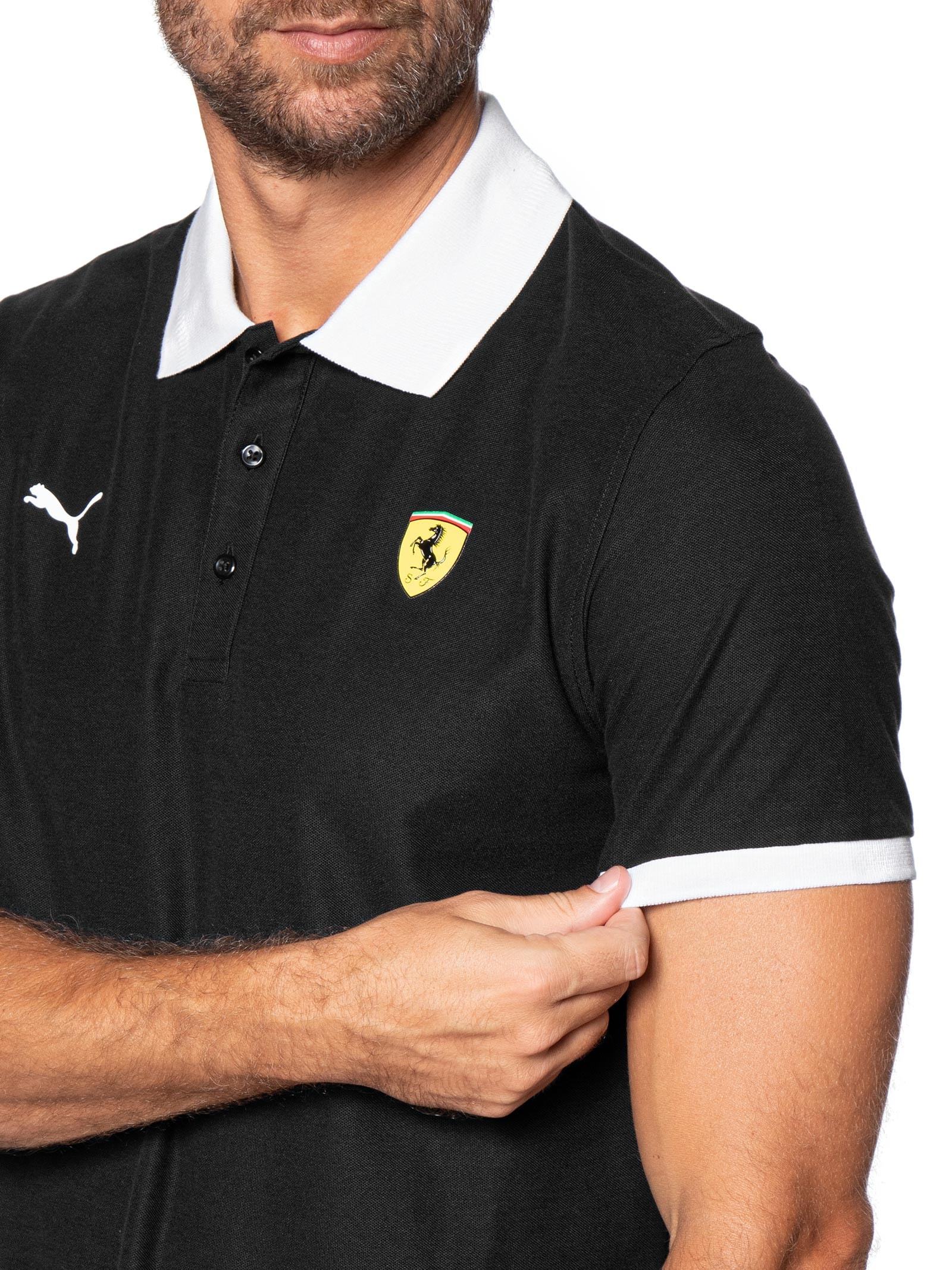 Polo Mc Scuderia Ferrari Piquet Masculina – Preto Puma