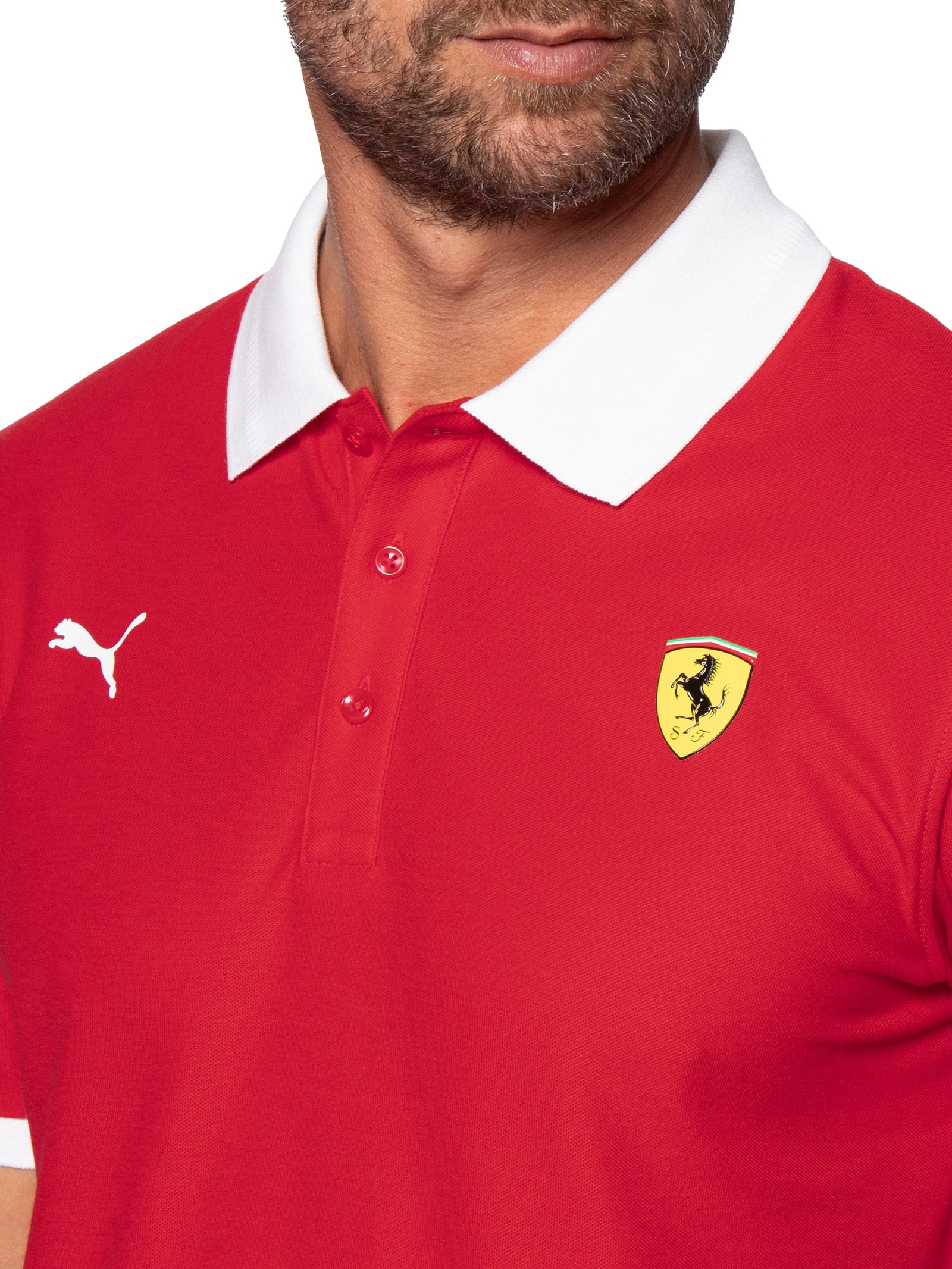 Polo Mc Scuderia Ferrari Piquet Masculina – Vermelho Puma