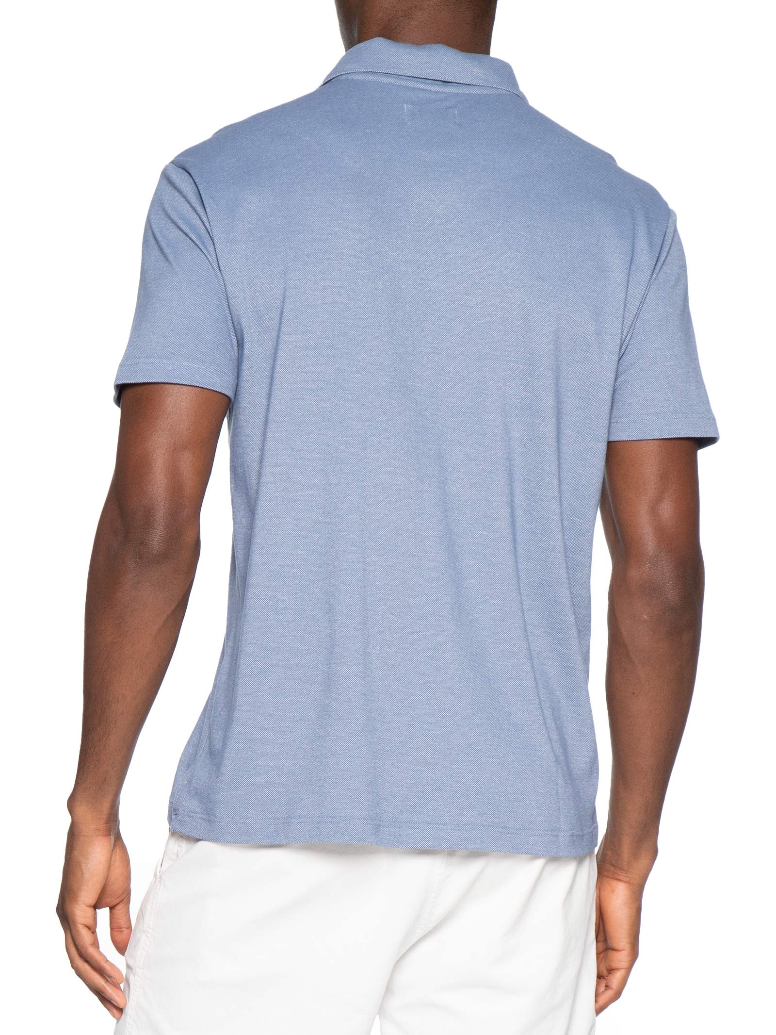 Polo Piquet Masculina Denim Azul Reserva