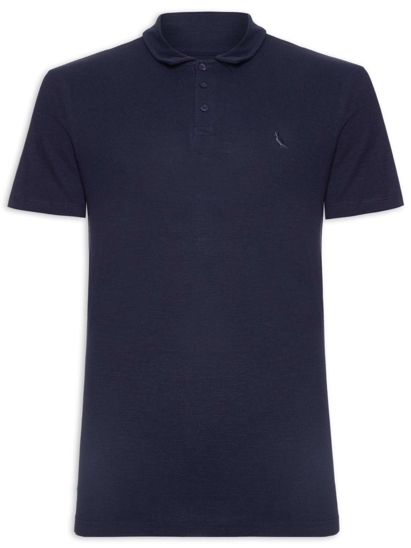 Polo Piquet Masculina Manga Curta Azul Reserva
