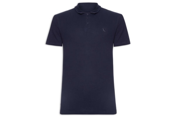 Polo Piquet Masculina Manga Curta - Azul