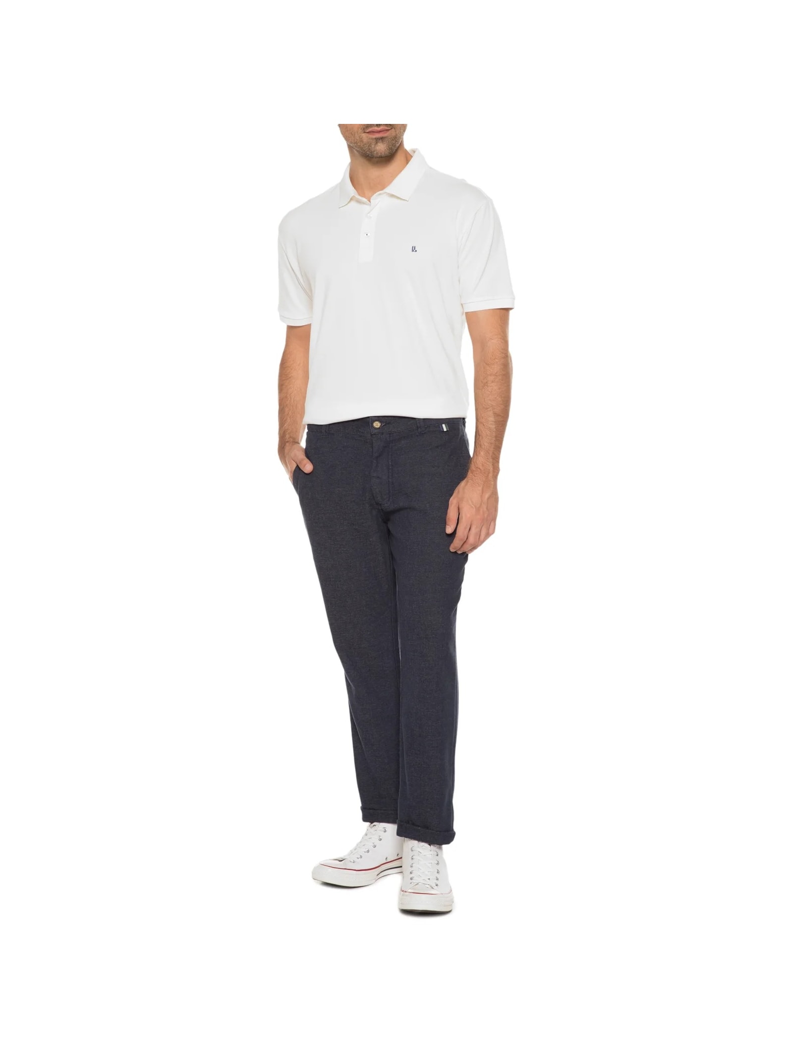 Polo Piquet Pima Continua Branco Foxton