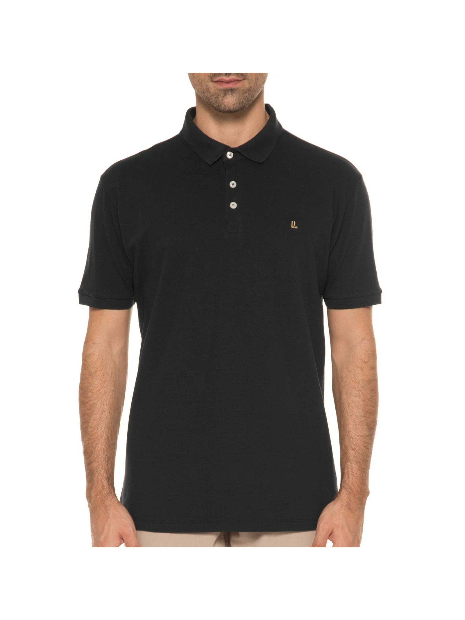 Polo Piquet Pima Continua Preto Foxton