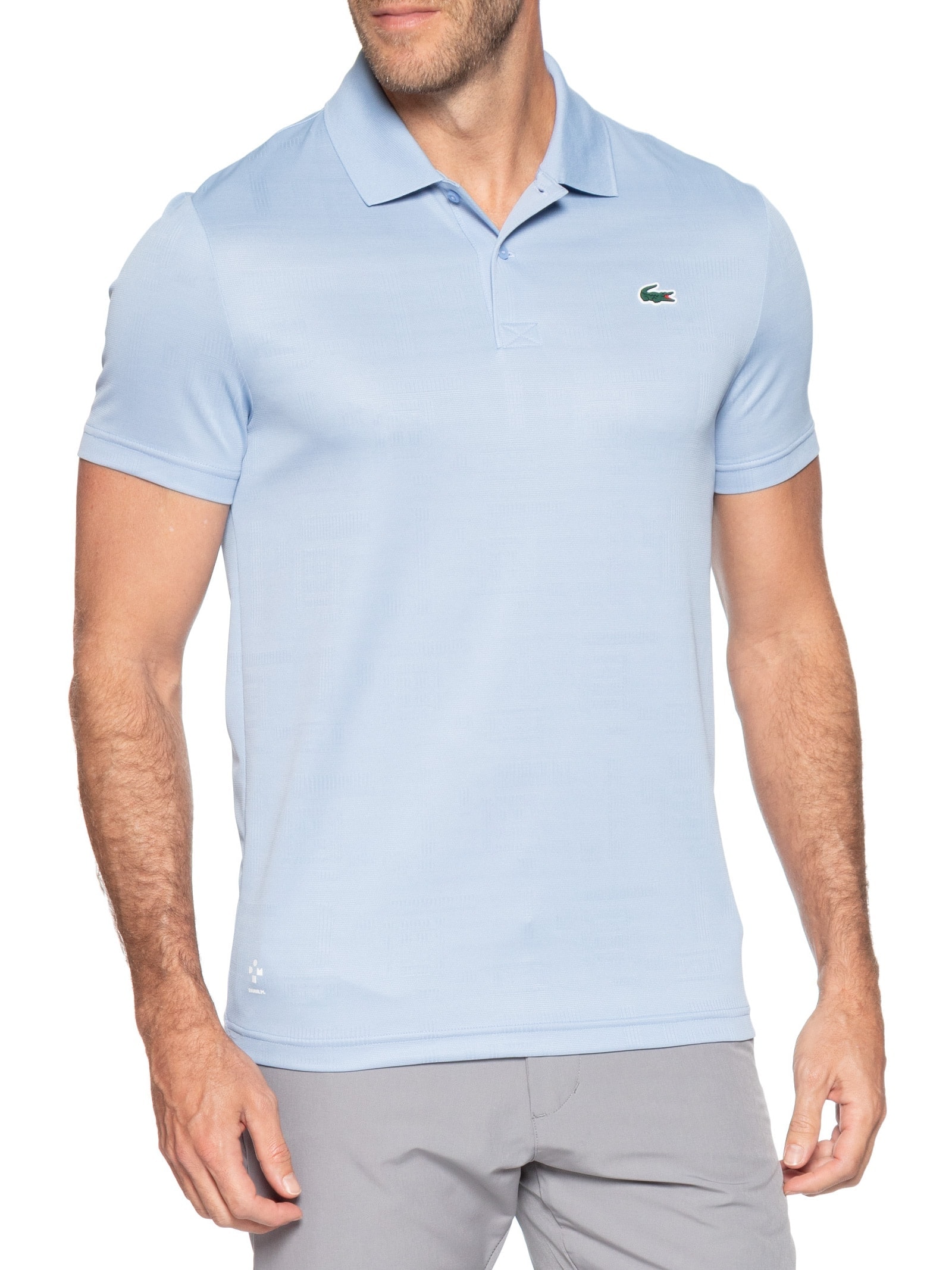 Polo Slim Fit Jacquard Jersey Azul Lacoste