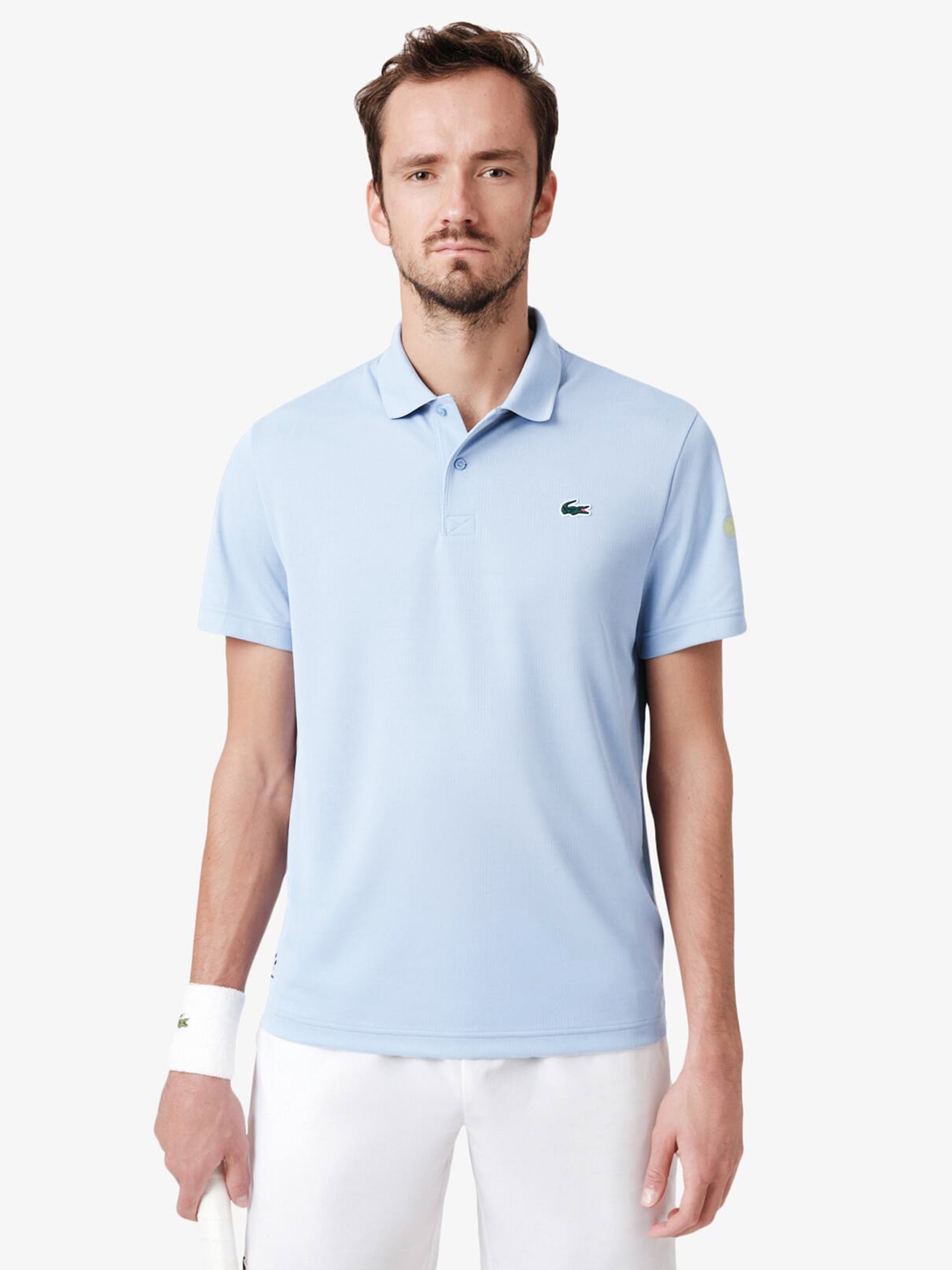 Polo Slim Fit Jacquard Jersey Azul Lacoste