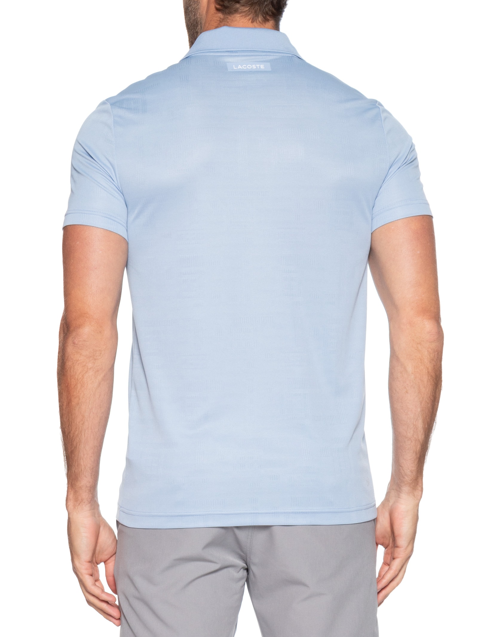 Polo Slim Fit Jacquard Jersey Azul Lacoste