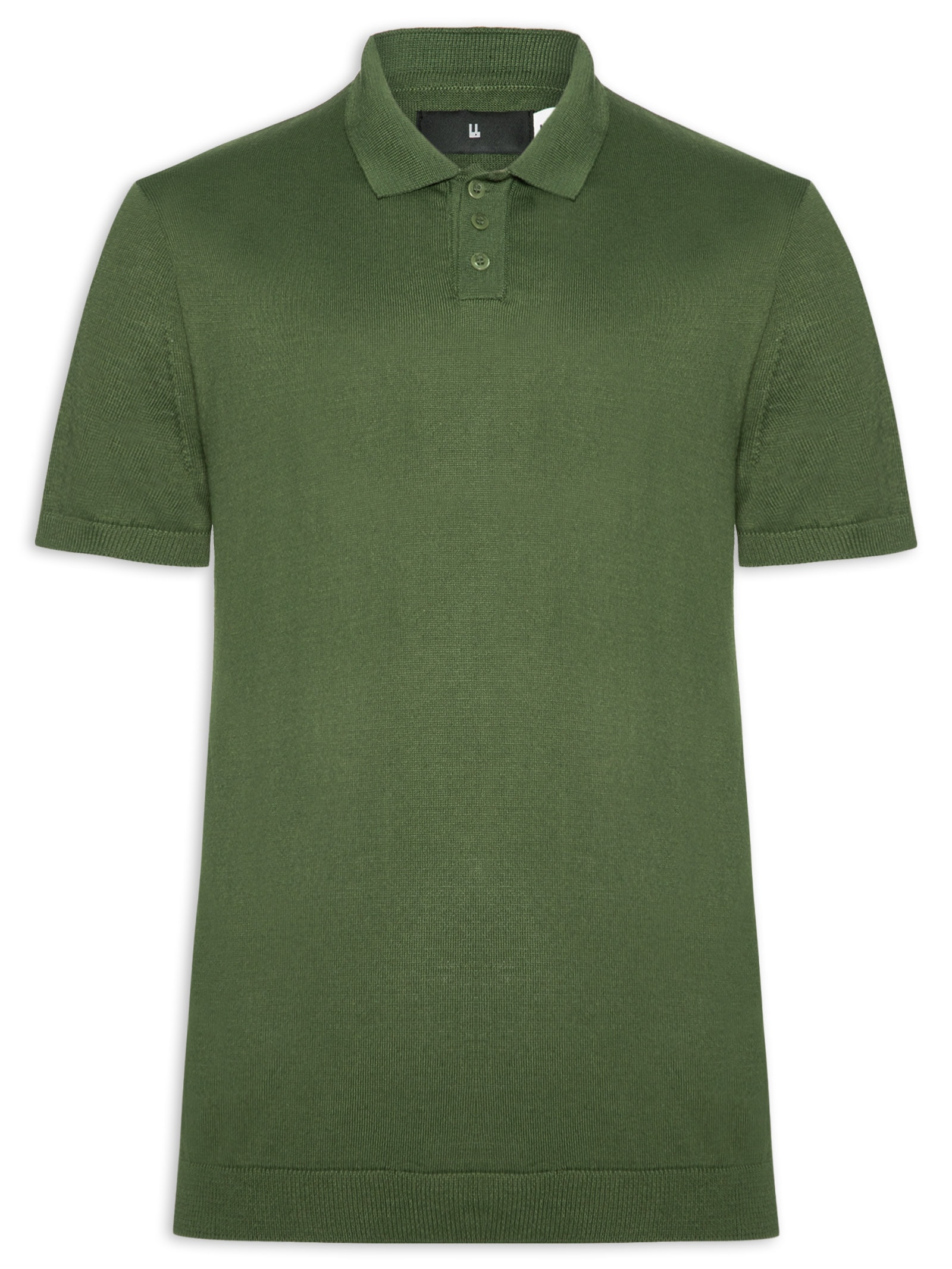 Polo Tricot Manga Curta Masculina Basic Verde Foxton