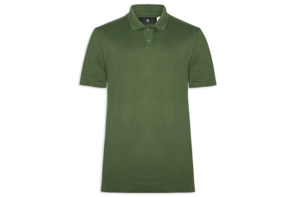 Polo Tricot Manga Curta Masculina Basic - Verde