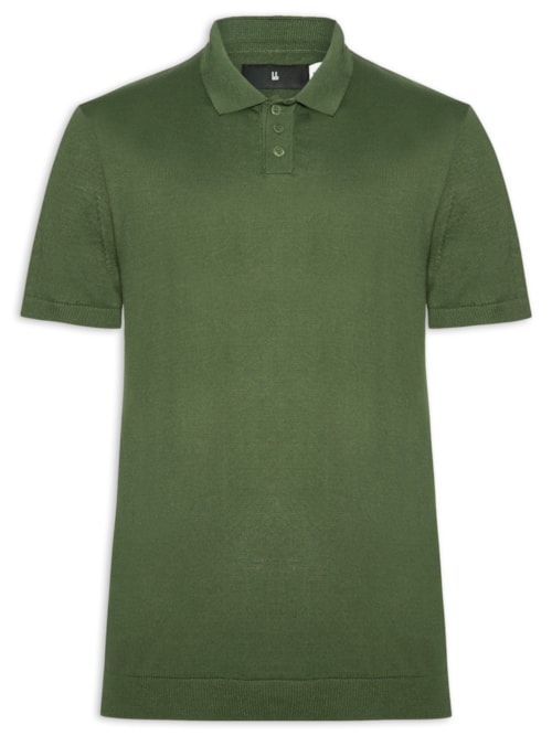Polo Tricot Manga Curta Masculina Basic – Verde
