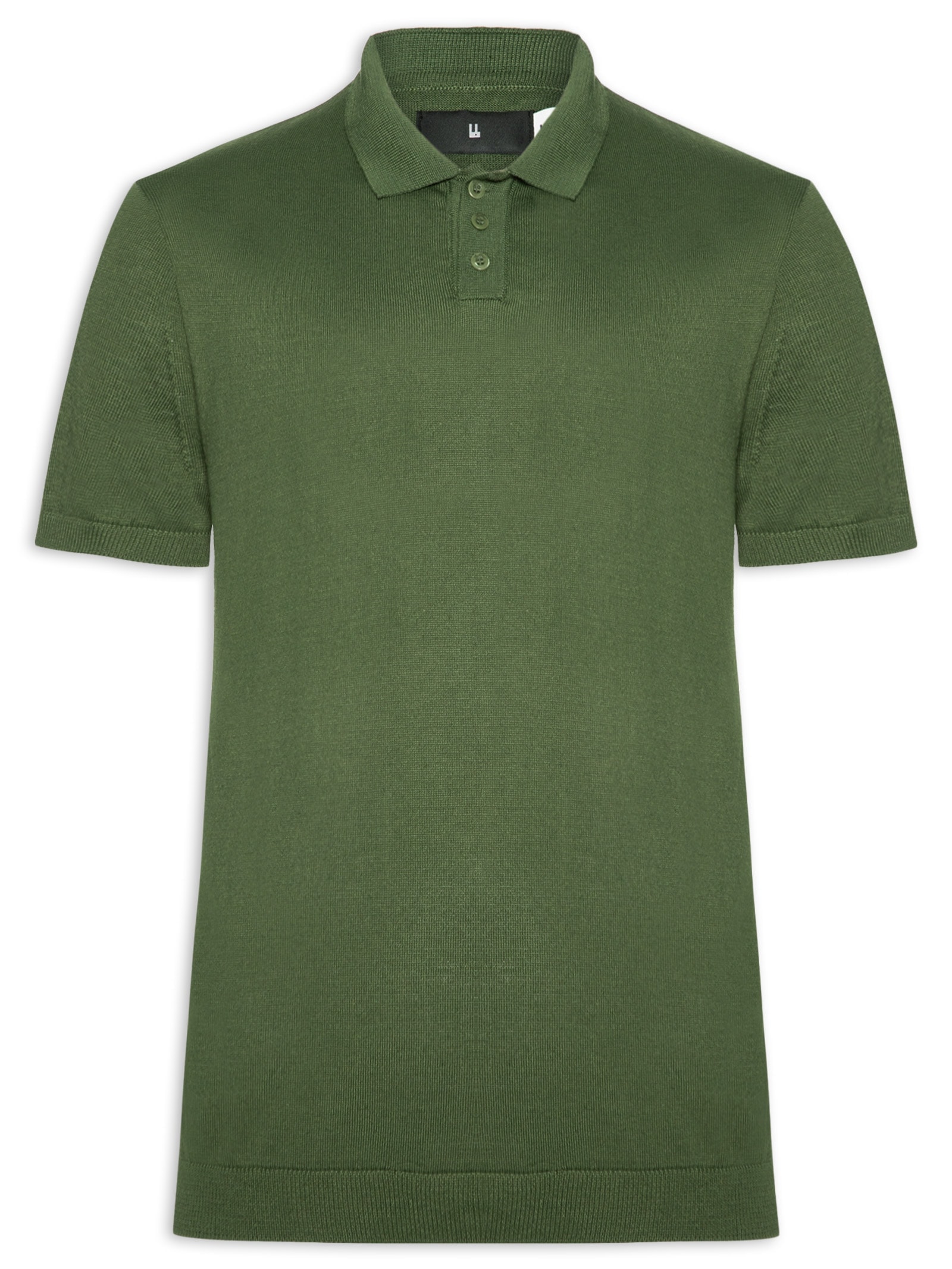 Polo Tricot Manga Curta Masculina Basic Verde Foxton