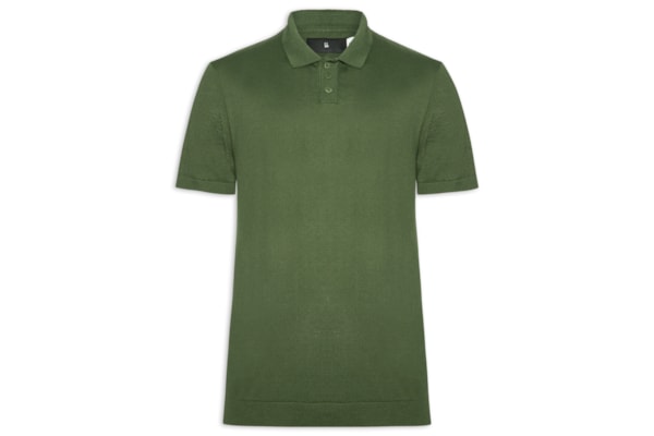 Polo Tricot Manga Curta Masculina Basic - Verde