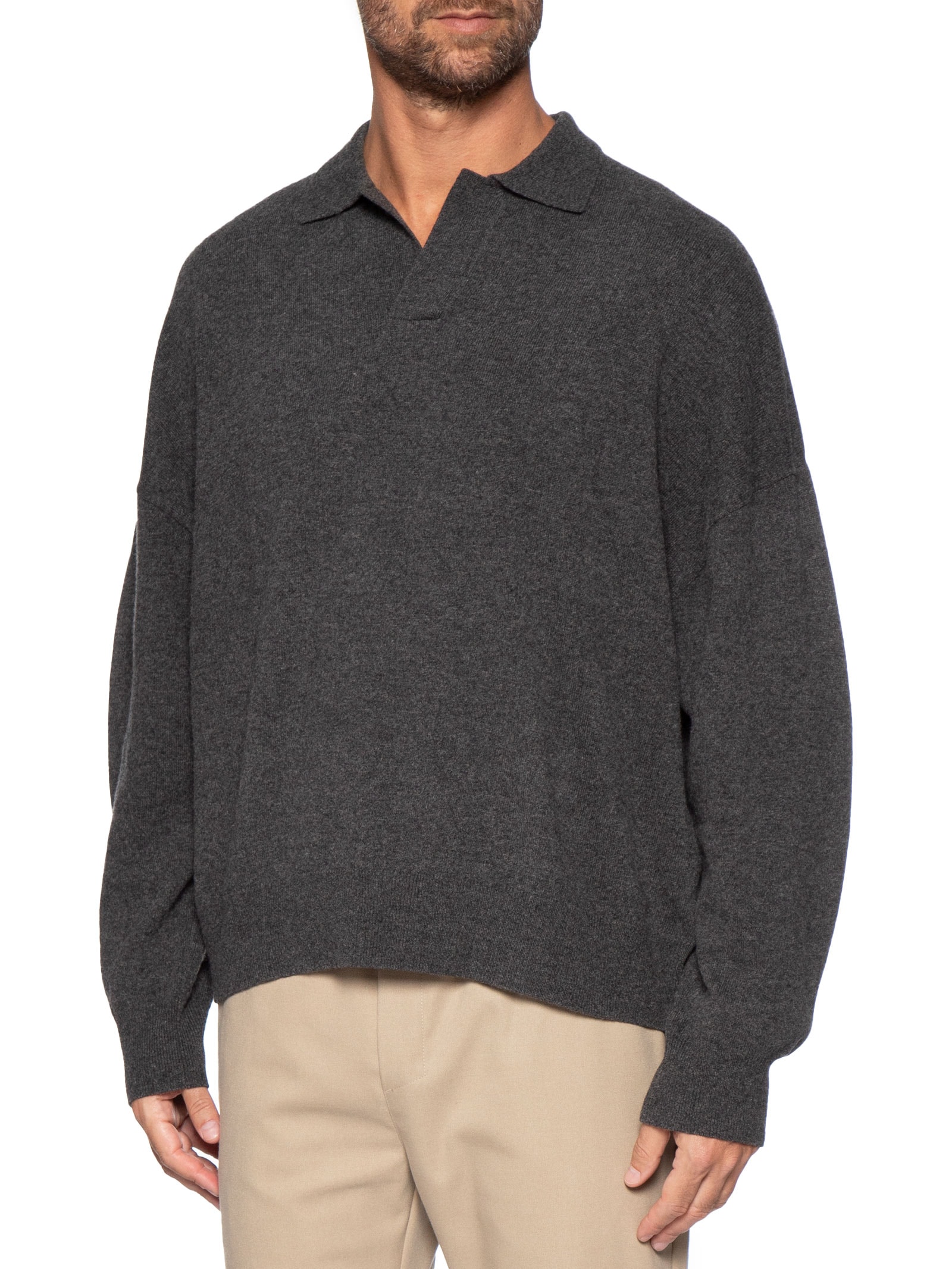 Polo Tricot Over Cashmere Masculina – Cinza Osklen