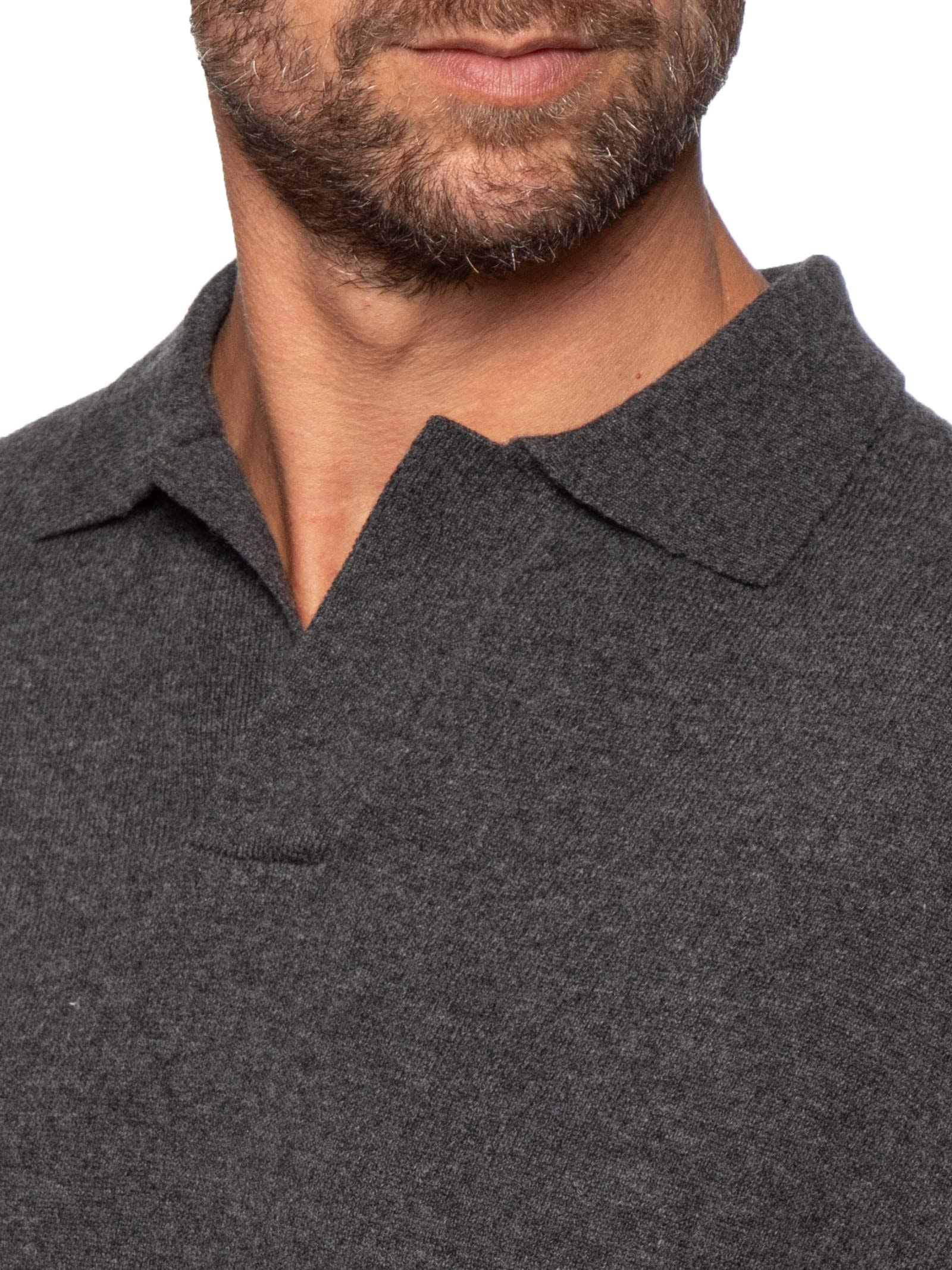 Polo Tricot Over Cashmere Masculina – Cinza Osklen