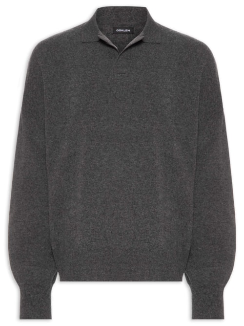 Polo Tricot Over Cashmere Masculina – Cinza