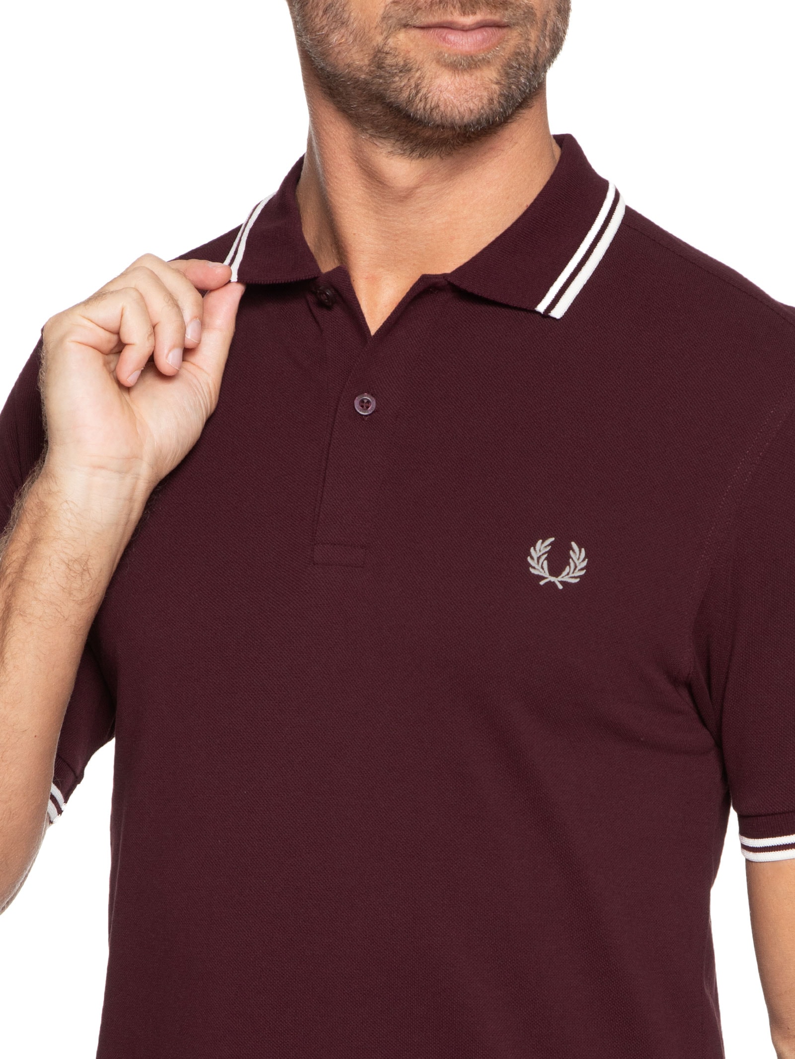 Polo Twin Tipped Vermelho Fred Perry