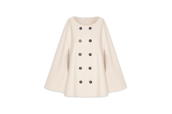 Poncho Feminino Amplo Com Botões Frontais - Bege