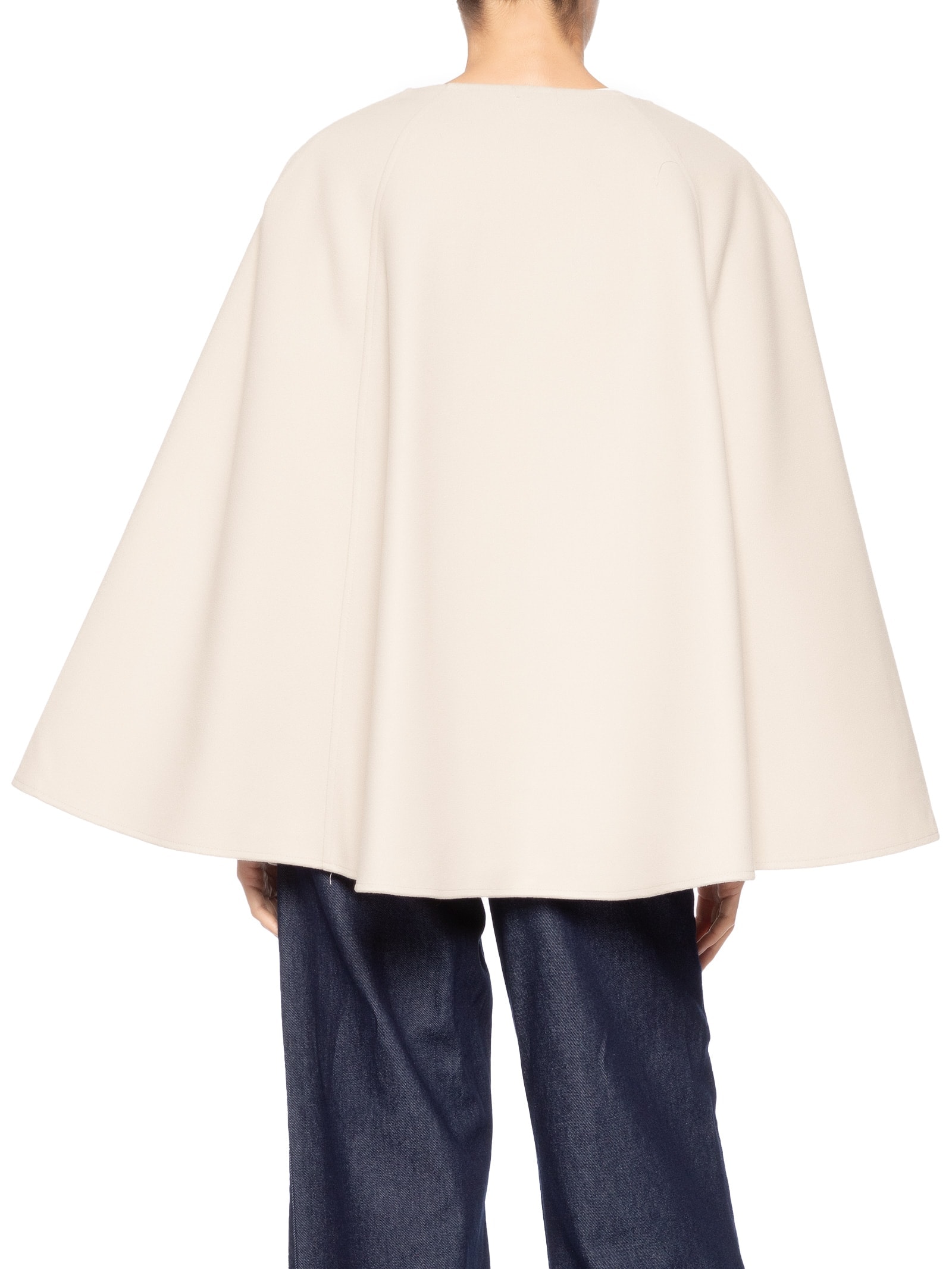 Poncho Feminino Amplo Com Botões Frontais Bege '2Essential