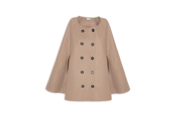 Poncho Feminino Amplo Com Botões Frontais - Bege