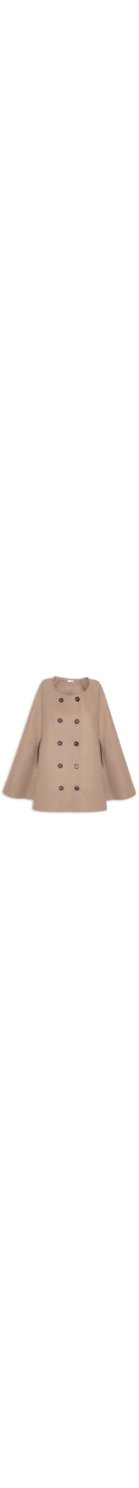 Poncho Feminino Amplo Com Botões Frontais - Bege