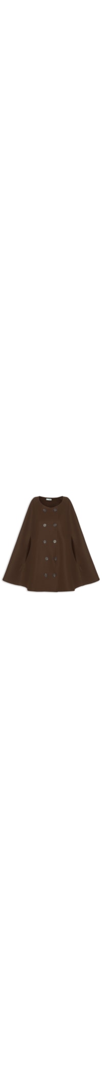 Poncho Feminino Amplo Com Botões Frontais - Marrom