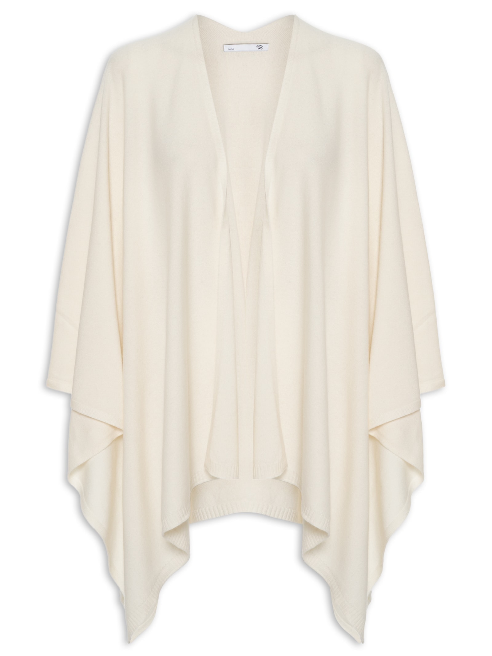 Poncho Feminino Blend De Lã E Cashmere Off White '2Essential
