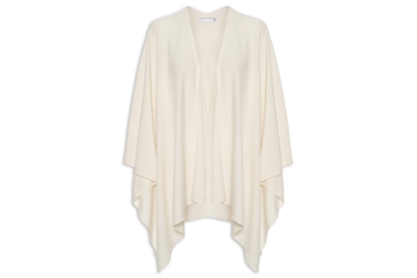 Poncho Feminino Blend De Lã E Cashmere - Off White