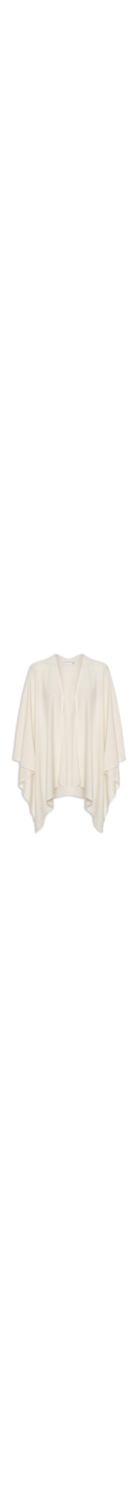 Poncho Feminino Blend De Lã E Cashmere - Off White