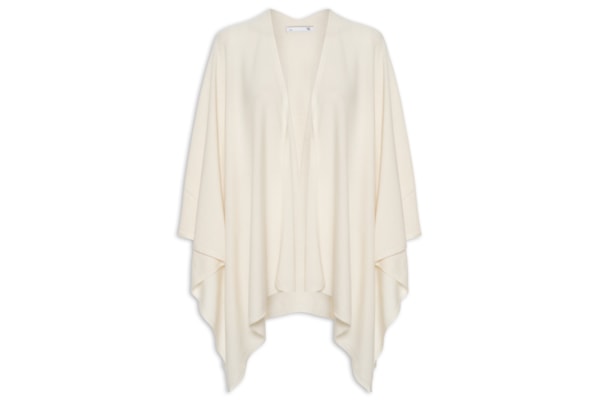 Poncho Feminino Blend De Lã E Cashmere - Off White