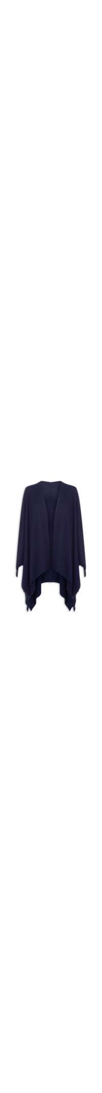 Poncho Feminino Com Blend De Lã E Cashmere - Azul