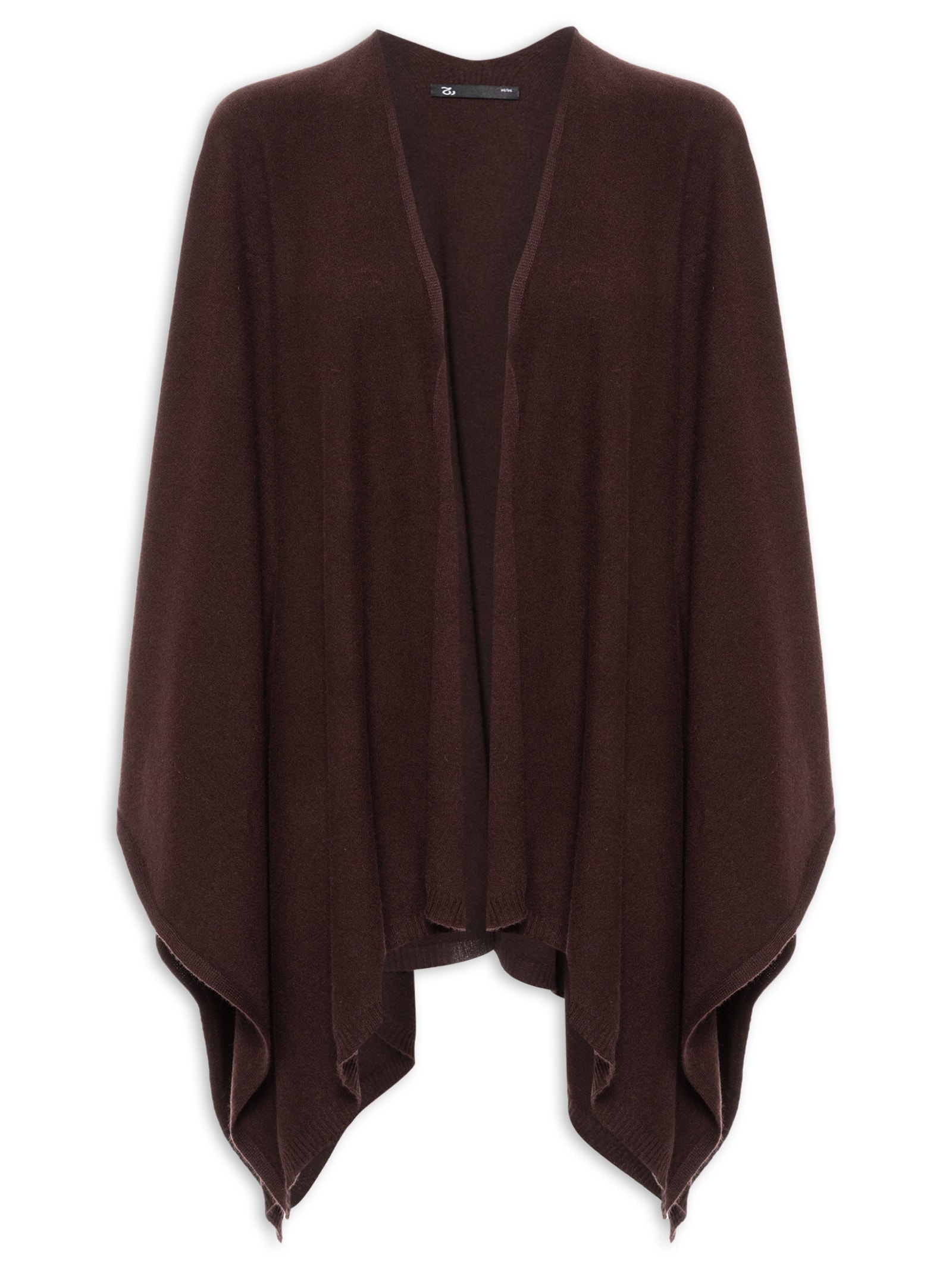 Poncho Feminino Com Blend De Lã E Cashmere Marrom '2Essential