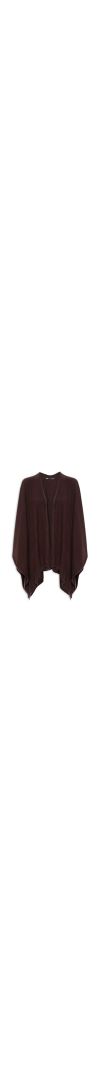 Poncho Feminino Com Blend De Lã E Cashmere - Marrom