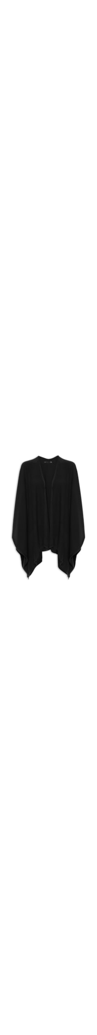 Poncho Feminino Com Blend De Lã E Cashmere - Preto