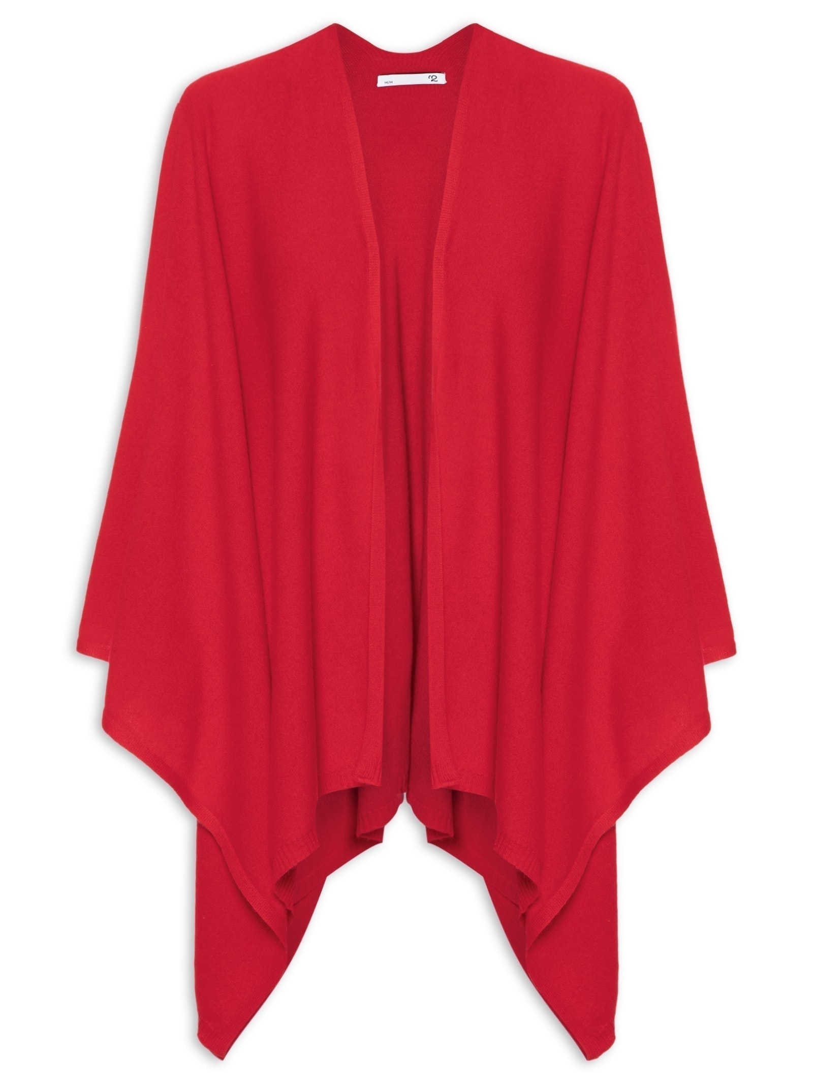 Poncho Feminino Com Blend De Lã E Cashmere Vermelho '2Essential