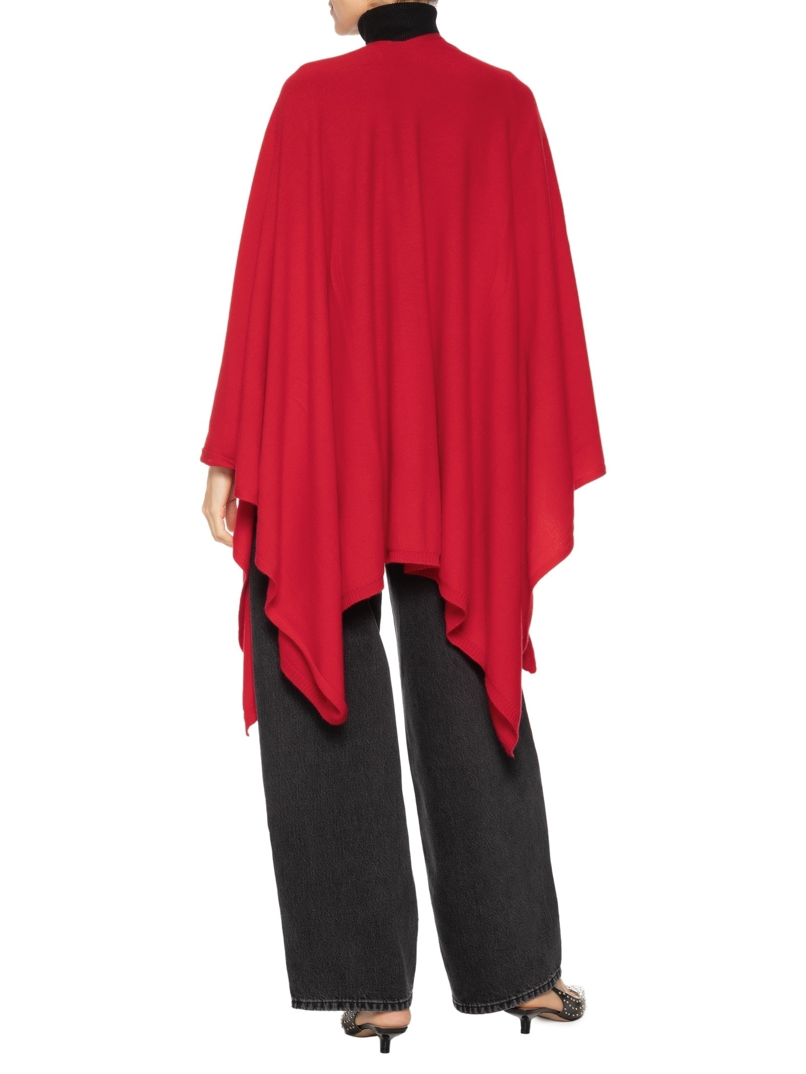 Poncho Feminino Com Blend De Lã E Cashmere Vermelho '2Essential