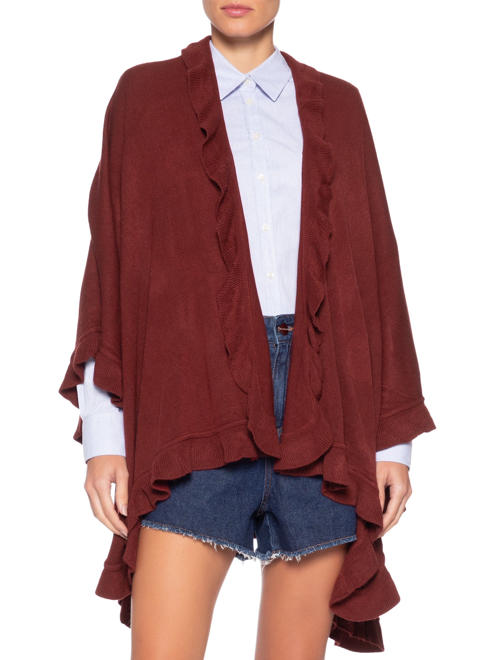 Poncho Feminino Macris Vermelho Le Lis