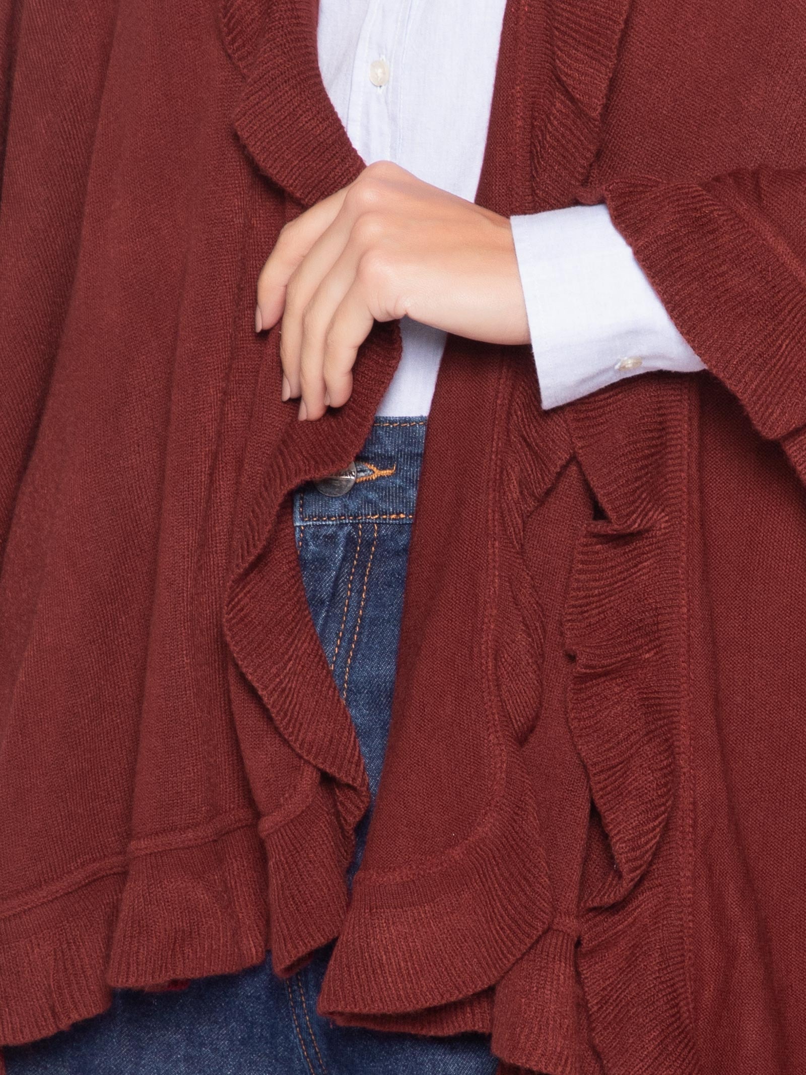 Poncho Feminino Macris Vermelho Le Lis