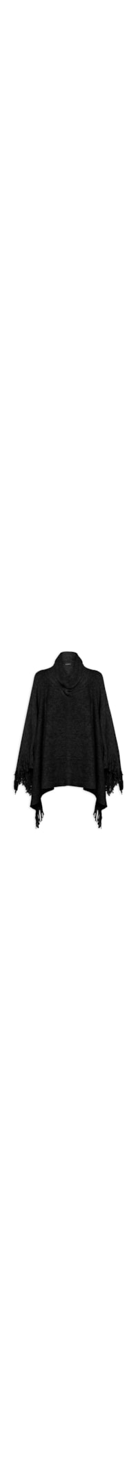 Poncho Feminino Monica Black - Preto