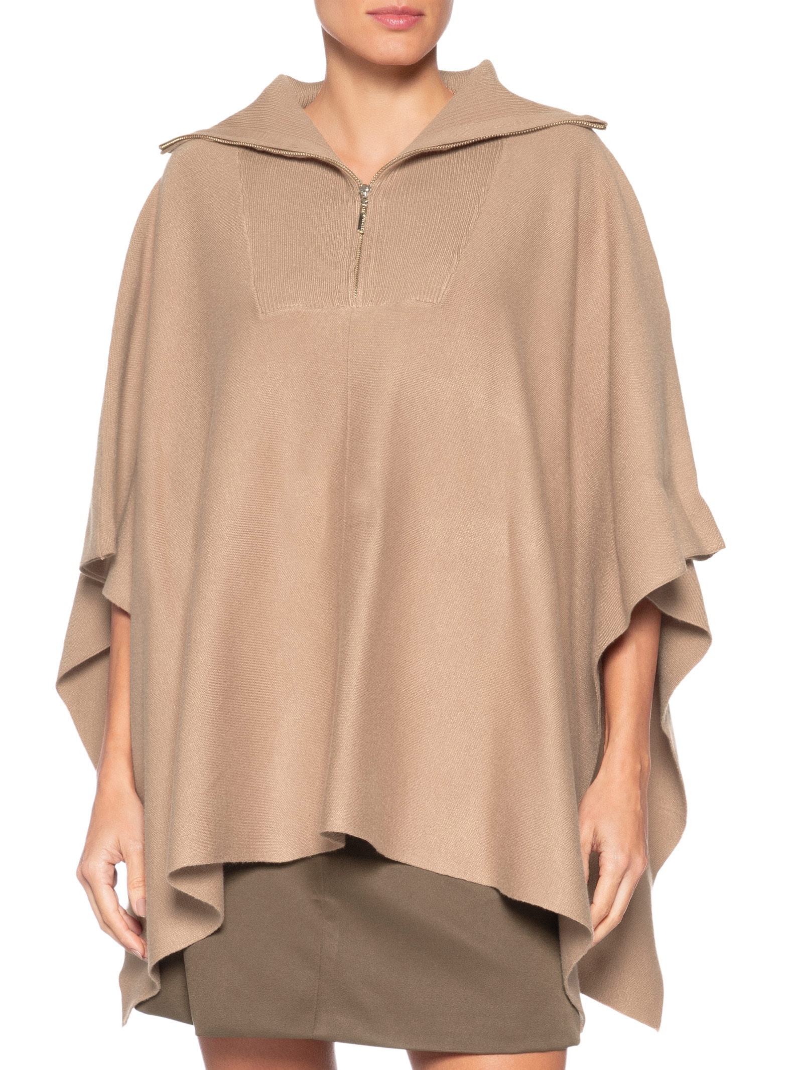 Poncho Feminino Paola Marrom Le Lis