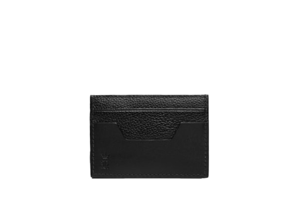 Porta-Cartão Masculino Couro Dual Texture - Preto