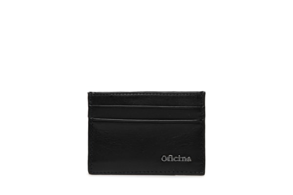 Porta-Cartão Masculino Couro - Preto