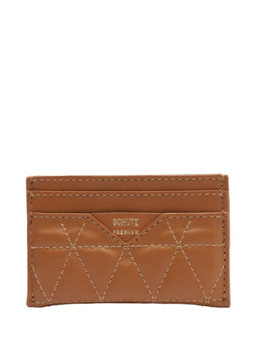 Porta Cartões Feminino 944 Matelassê Couro – Marrom