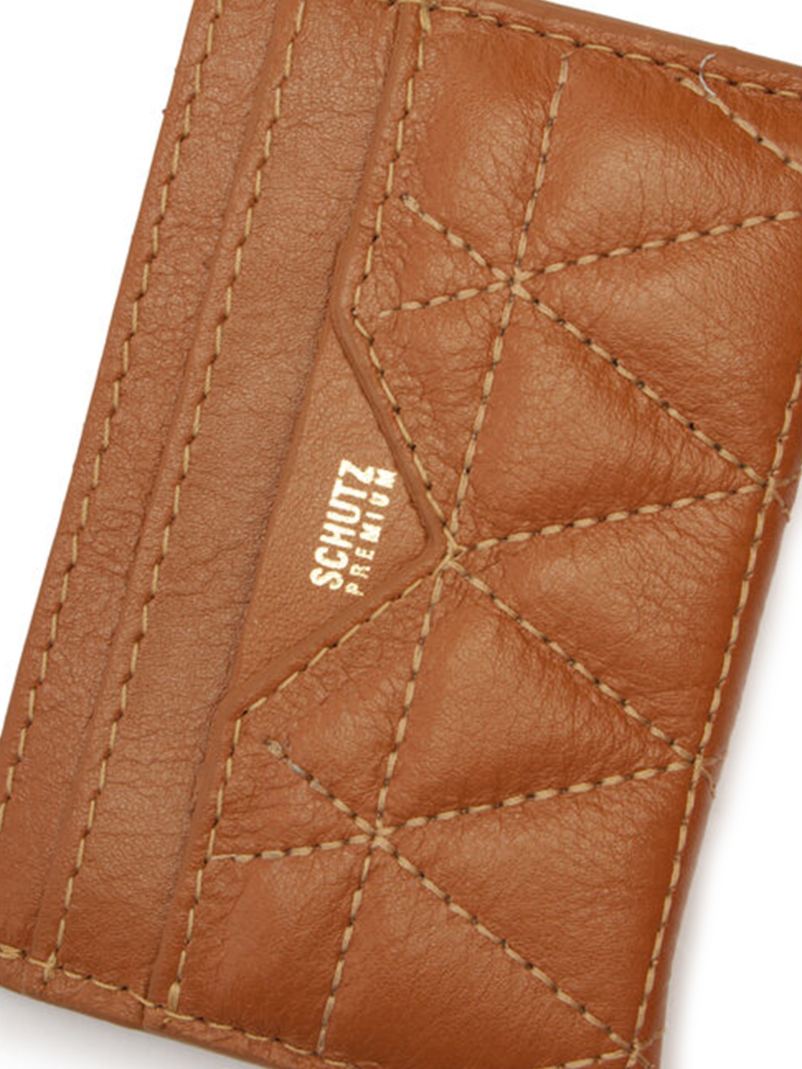 Schutz - Porta Cartões Feminino 944 Matelassê Couro - Marrom