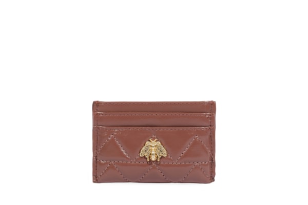 Porta Cartões Feminino Believe Couro Matelassê - Marrom