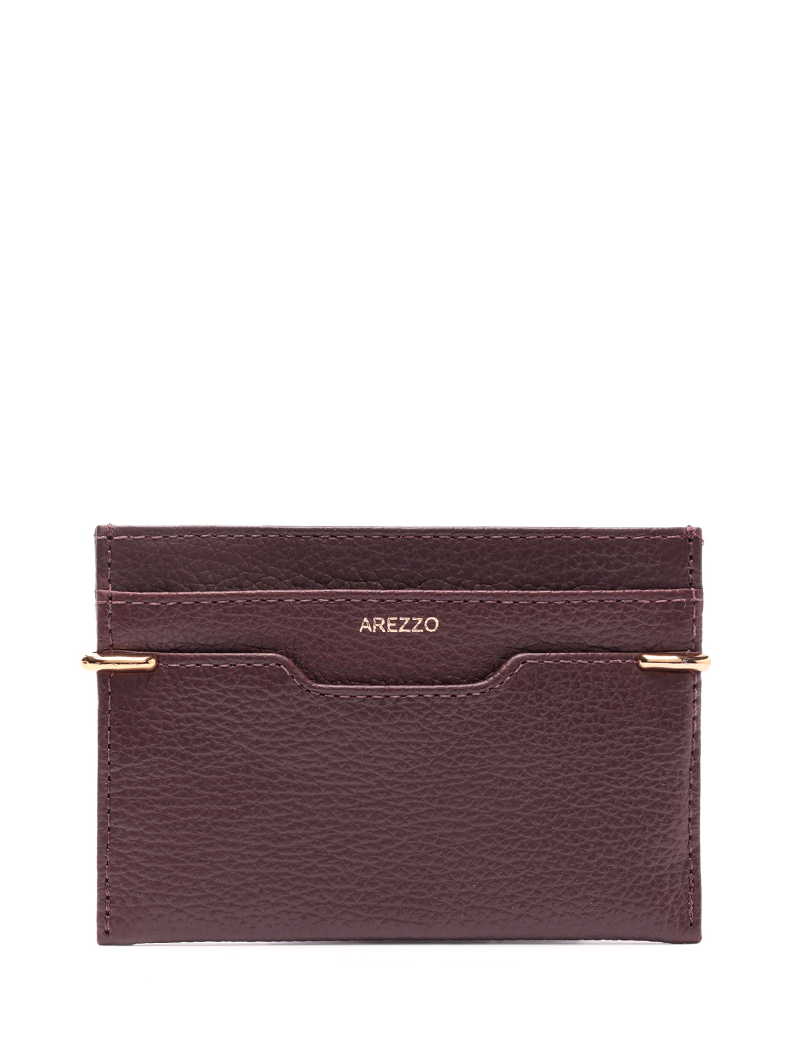 Porta-Cartões Feminino Couro Metais Vermelho Arezzo