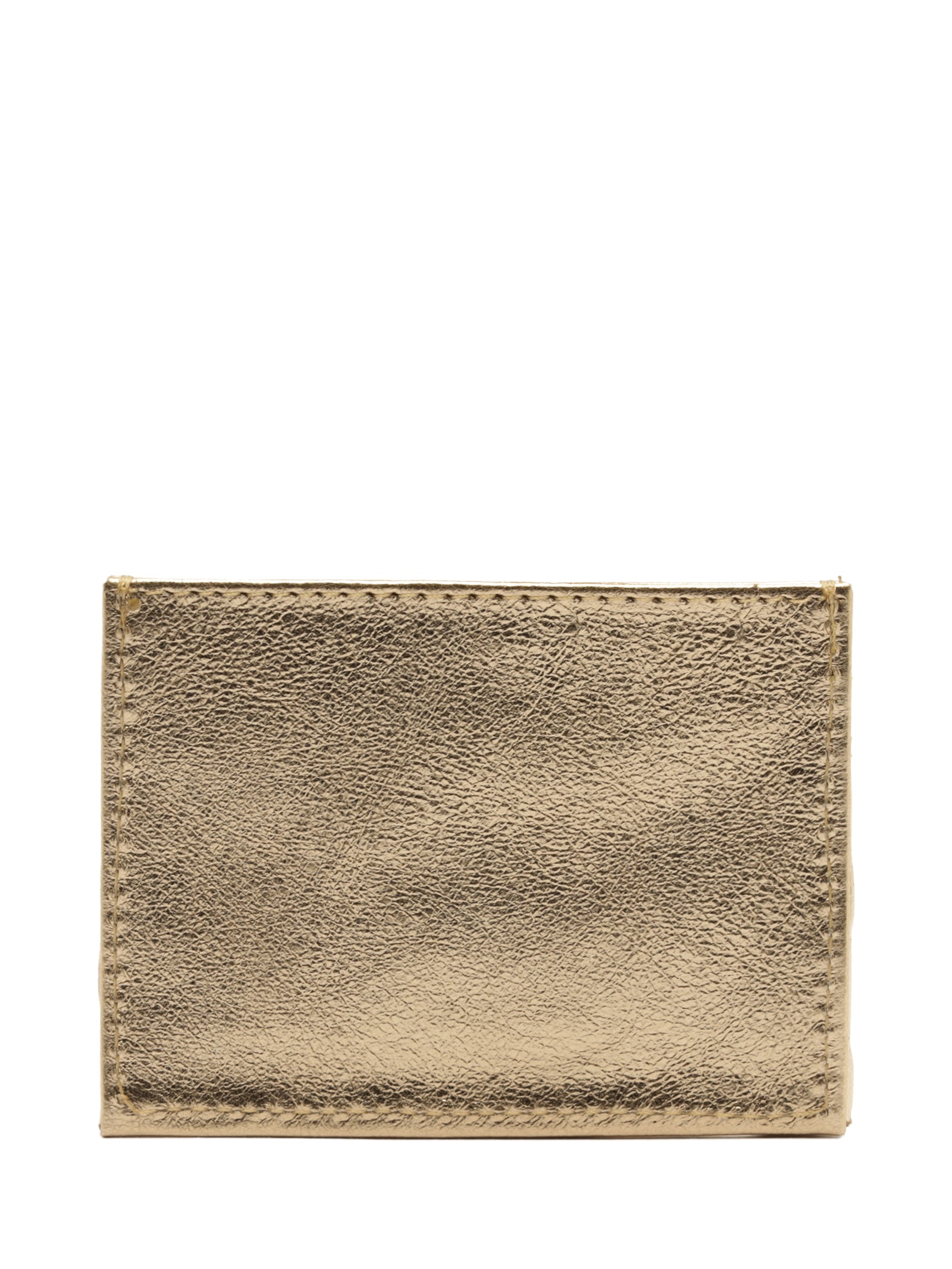 Porta-Cartões Feminino Couro Tressê Dourado Arezzo